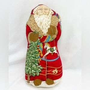 Vintage Father Christmas Santa Clause Handmade Stuffed Plush Pillow Decor Sm